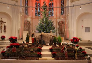Krippe St. Georg Kirche Hiddingsel Weihnachten 2016