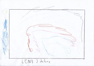 Die Leni (3 Jahre) hat das Bild „Ohne Worte“ gemalt. Wie ich finde hat sie recht. Man muss nicht immer alles erklären! Danke liebe Leni für dein hübsches Bild.